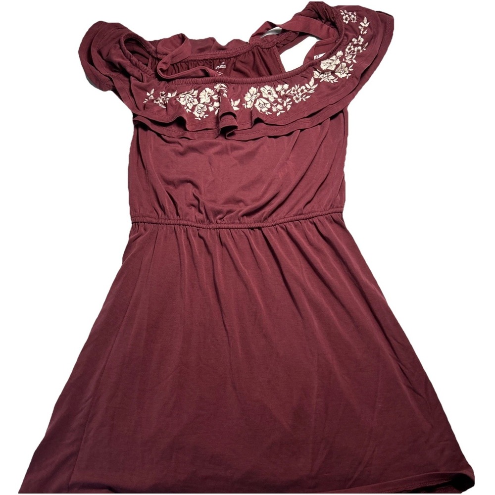 Alya Womens Large Burgundy Floral Dress Sleeveless Fit & Flare Casual (197)